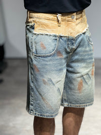 Short Baggy Destroy Bleu/Beige