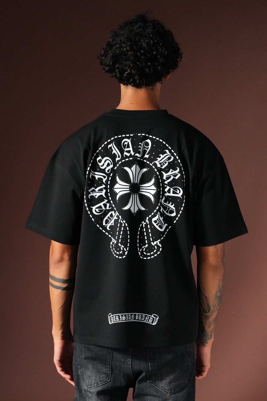 T-shirt Chrome Strass Noir/Blanc