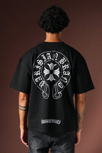 T-shirt Chrome Strass Noir/Blanc