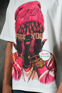 T-shirt FVCK Strass Blanc