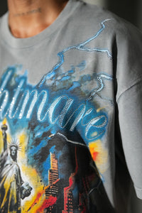 T-shirt Nightmare Strass Gris