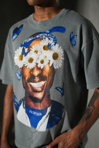 T-shirt Tupac Strass Gris