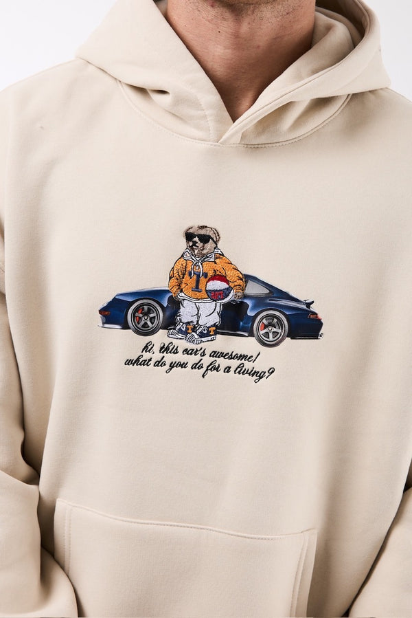 Hoodie Teddy Porsche Beige