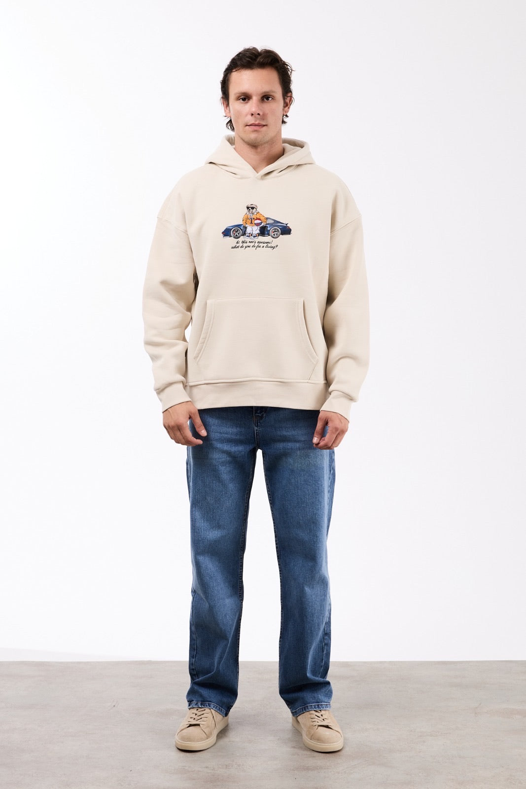 Hoodie Teddy Porsche Beige