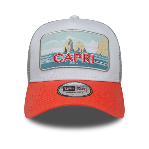 Casquette Trucker Capri Blanc/Orange/Gris