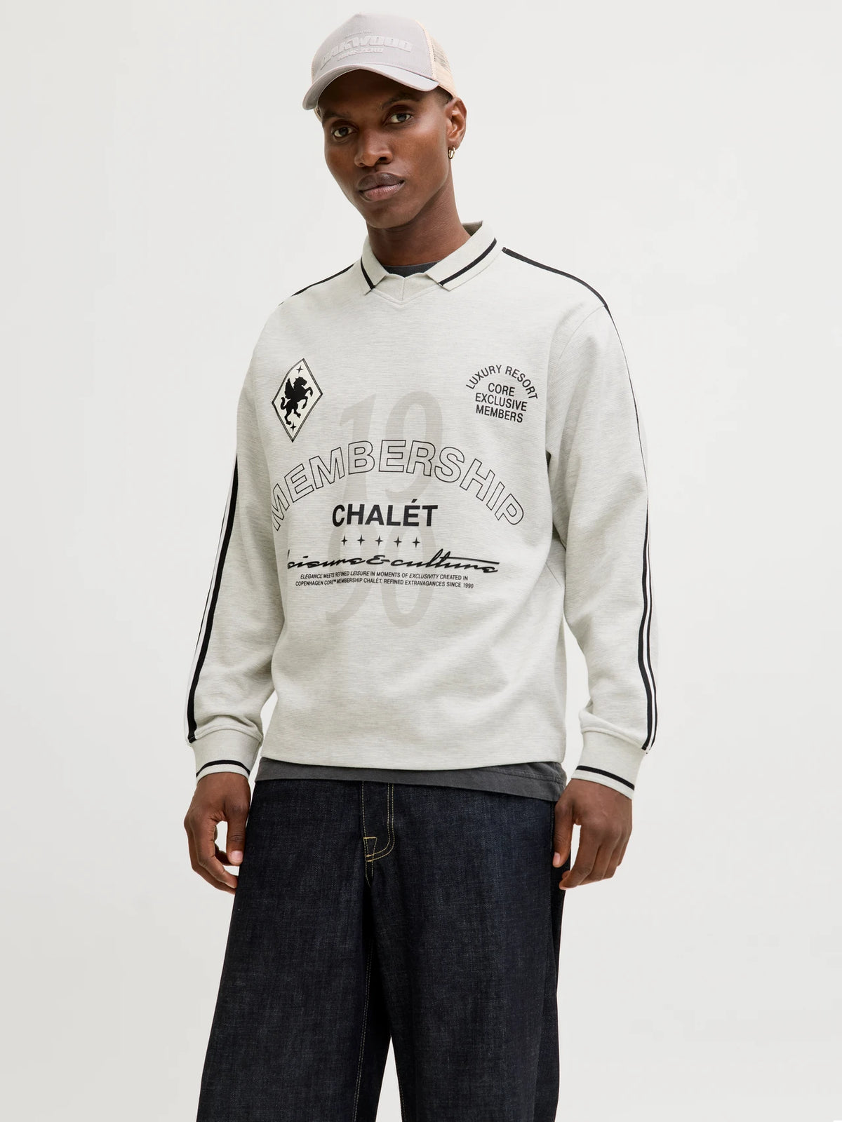 Pull Polo Jack and Jones Chalet Club Noir/Gris