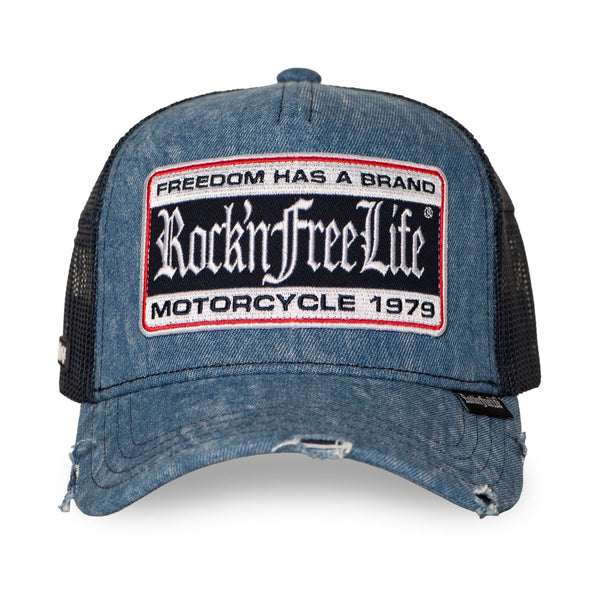 Casquette Rock'n Free Life Trucker Jean Bleu