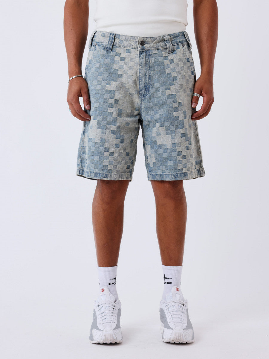 Short en Jean Damier Bleu