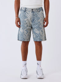 Short en Jean Damier Bleu