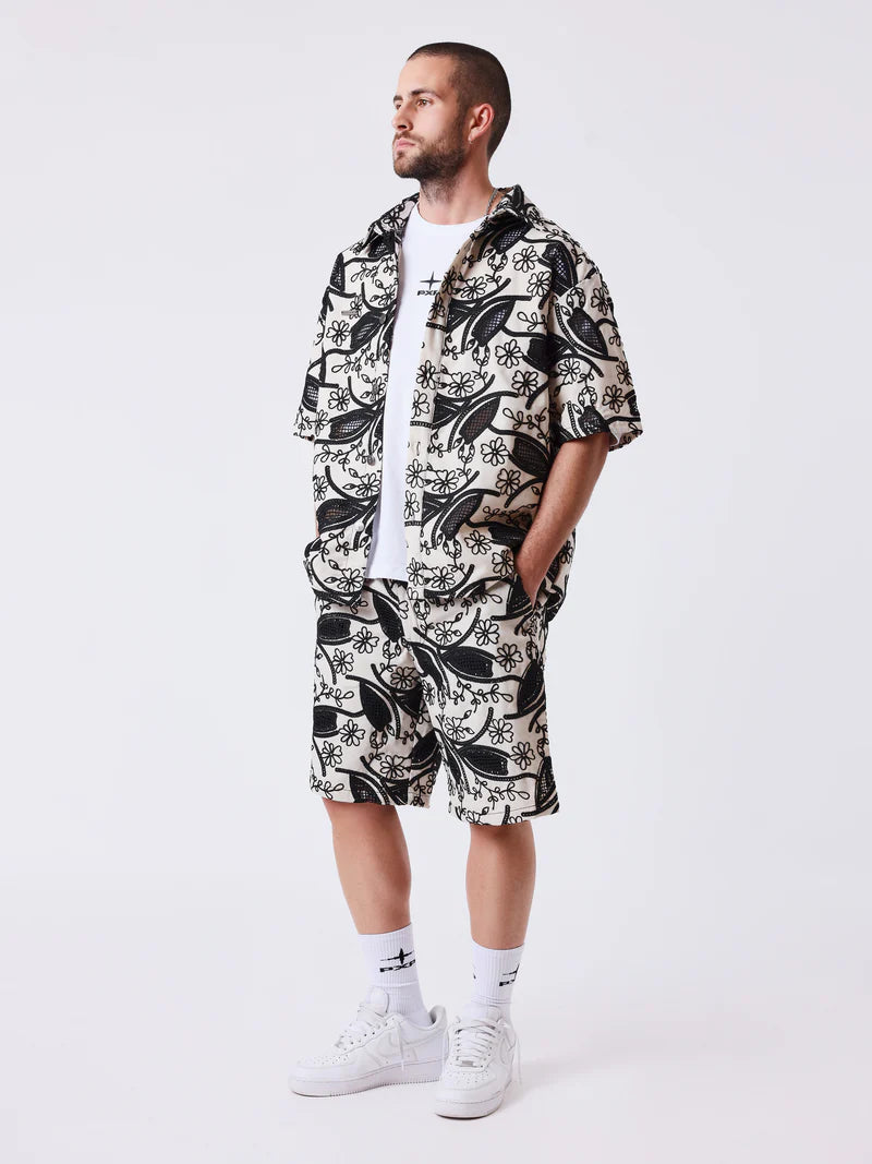 Short Summer Print Beige/Noir