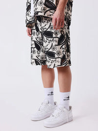 Short Summer Print Beige/Noir