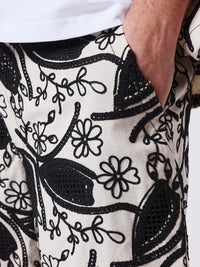 Short Summer Print Beige/Noir