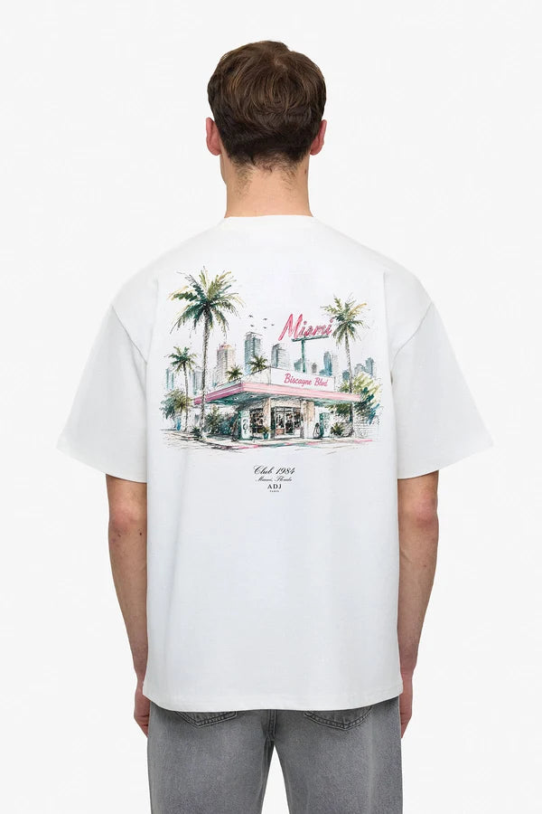 T-shirt Club 1984 Miami Station Blanc/Noir