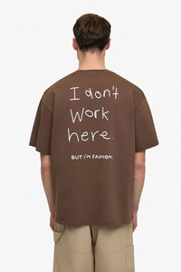 T-shirt Work Marron