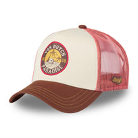 Casquette Trucker Paradise Blanc/Marron/Corail