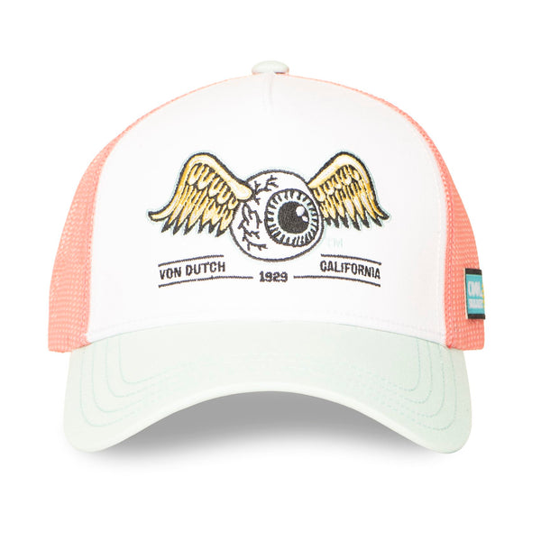 Casquette Trucker Œil Blanc/Rose