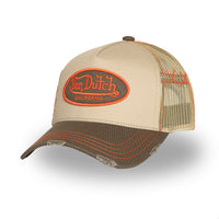 Casquette Trucker Destroy Beige/Orange