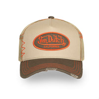 Casquette Trucker Destroy Beige/Orange
