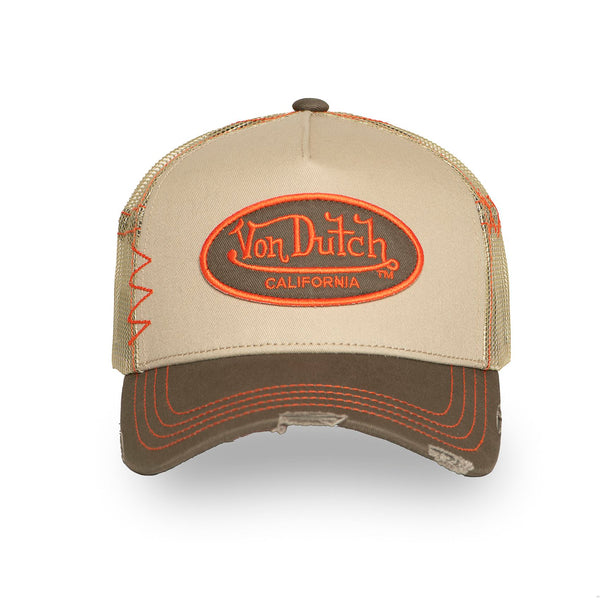 Casquette Trucker Destroy Beige/Orange