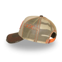Casquette Trucker Destroy Beige/Orange