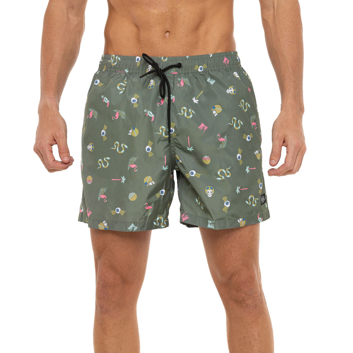 Short de bain Kaki