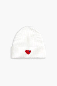 Bonnet Cœur Noir/Blanc/Rose