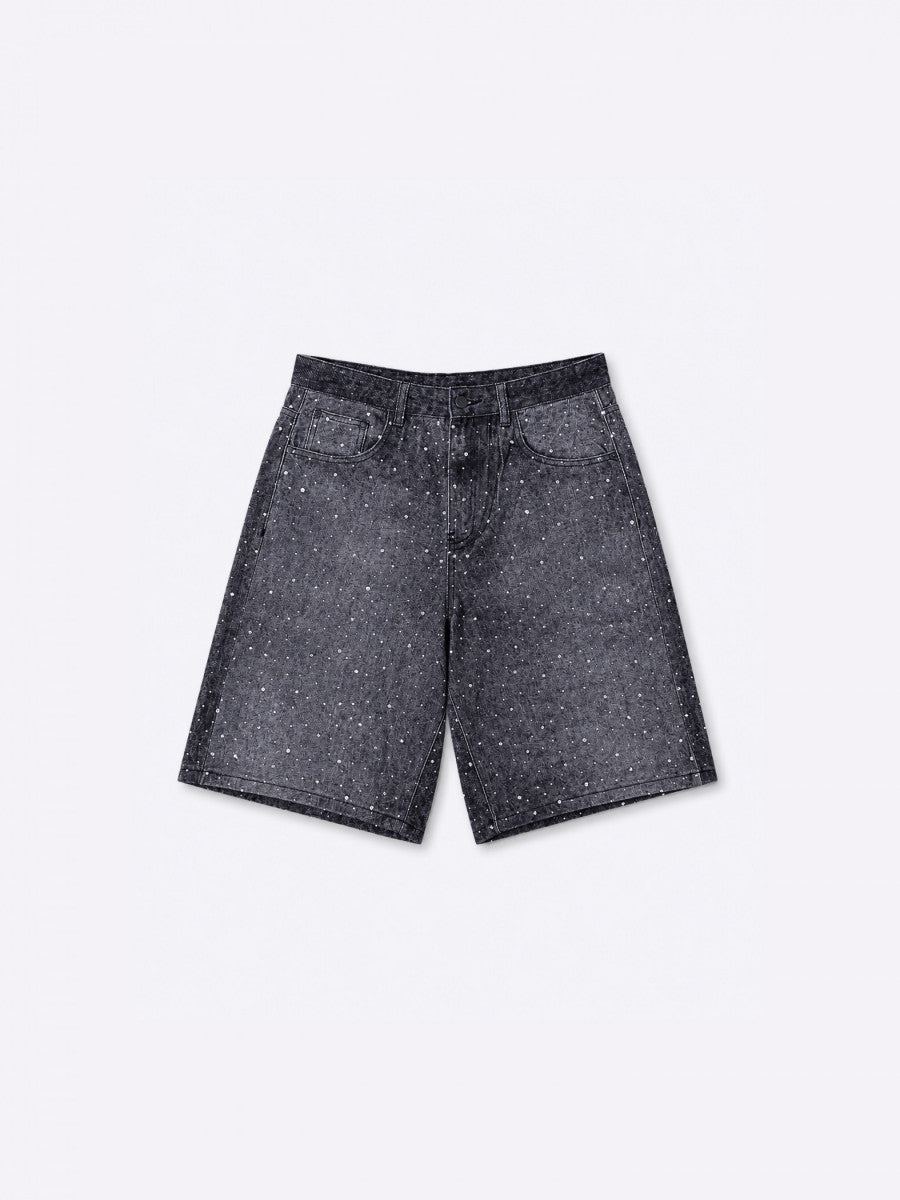 Short Baggy Strass Gris