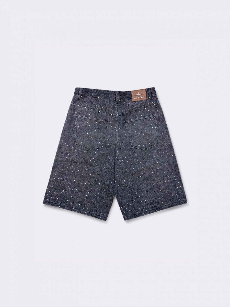 Short Baggy Strass Gris