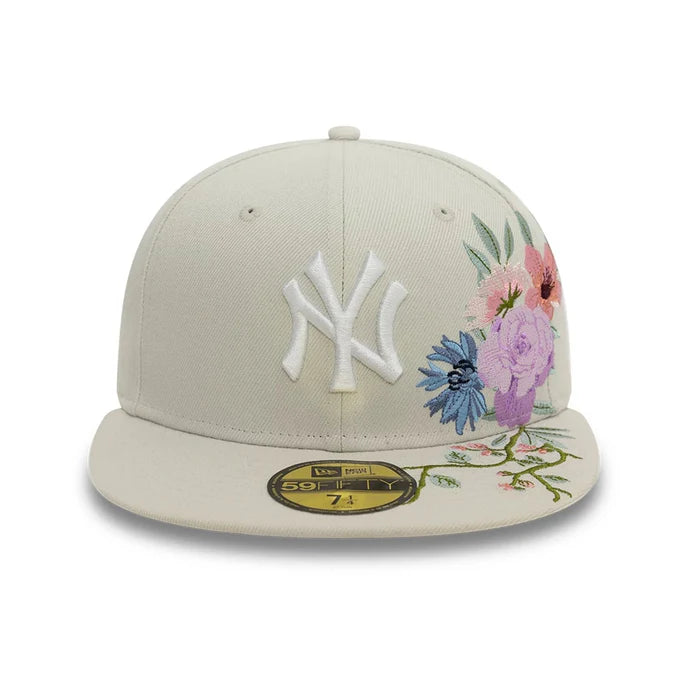 Casquette 59Fifty New York Yankees Floral Beige