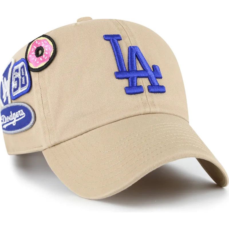 Casquette Clean Up Los Angeles Dodgers Broderie Patch Beige