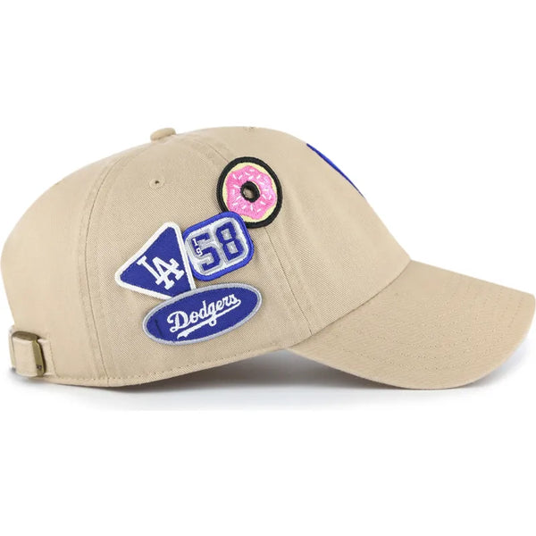 Casquette Clean Up Los Angeles Dodgers Broderie Patch Beige