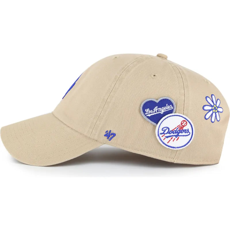 Casquette Clean Up Los Angeles Dodgers Broderie Patch Beige