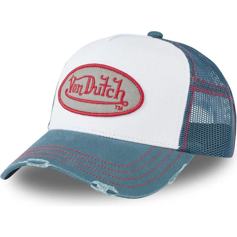 Casquette Trucker Destroy Blanc/Bleu