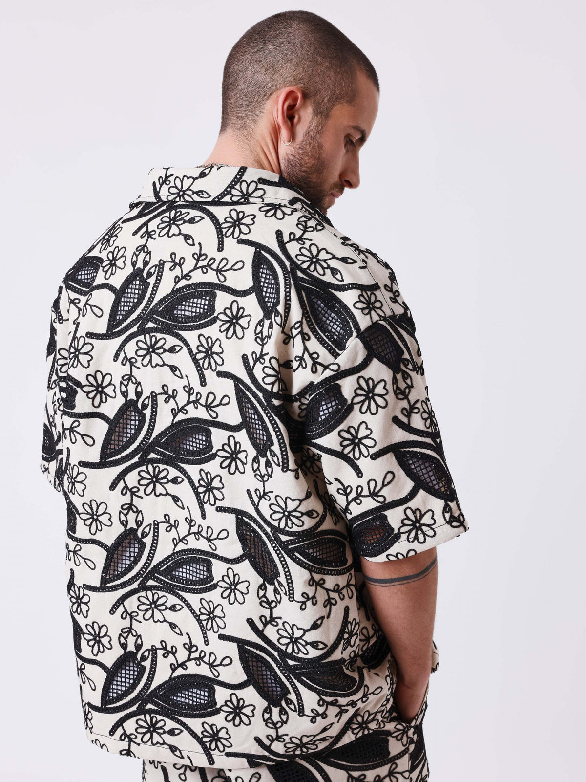 Chemise Summer Print Beige/Noir