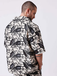 Chemise Summer Print Beige/Noir