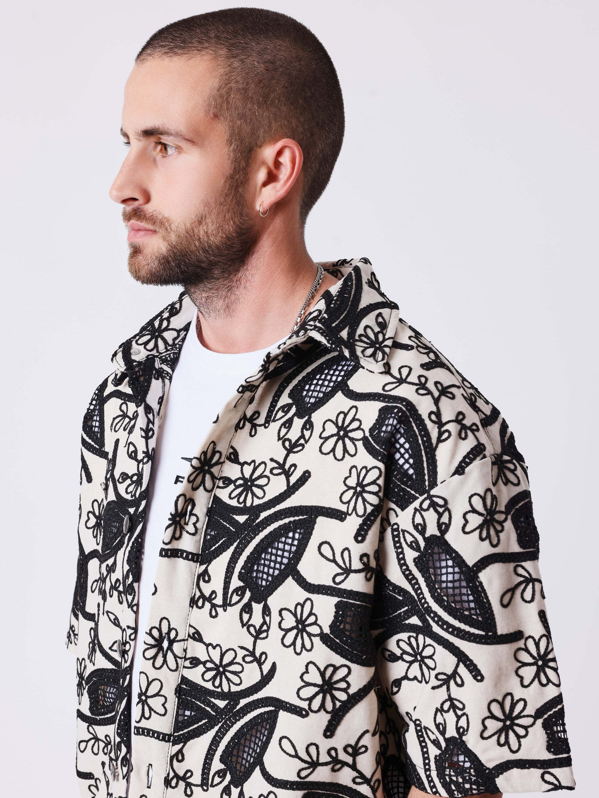 Chemise Summer Print Beige/Noir
