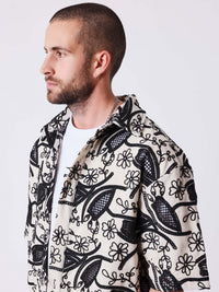 Chemise Summer Print Beige/Noir