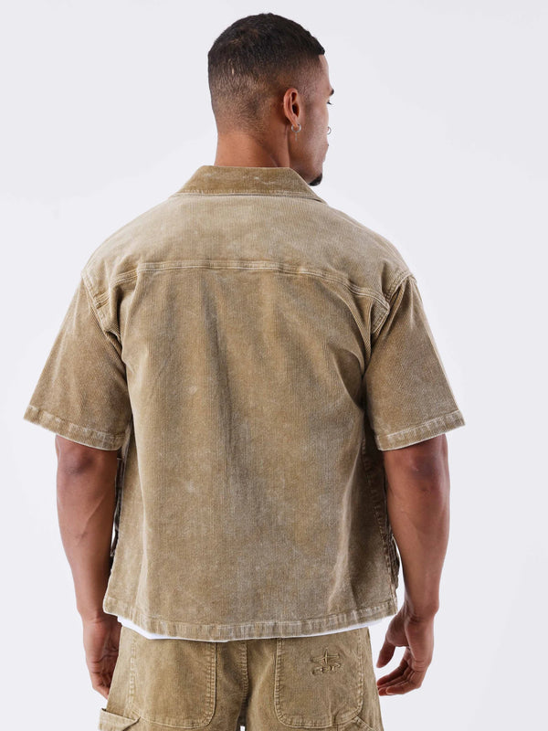 Chemise Velours Côtelé Kaki