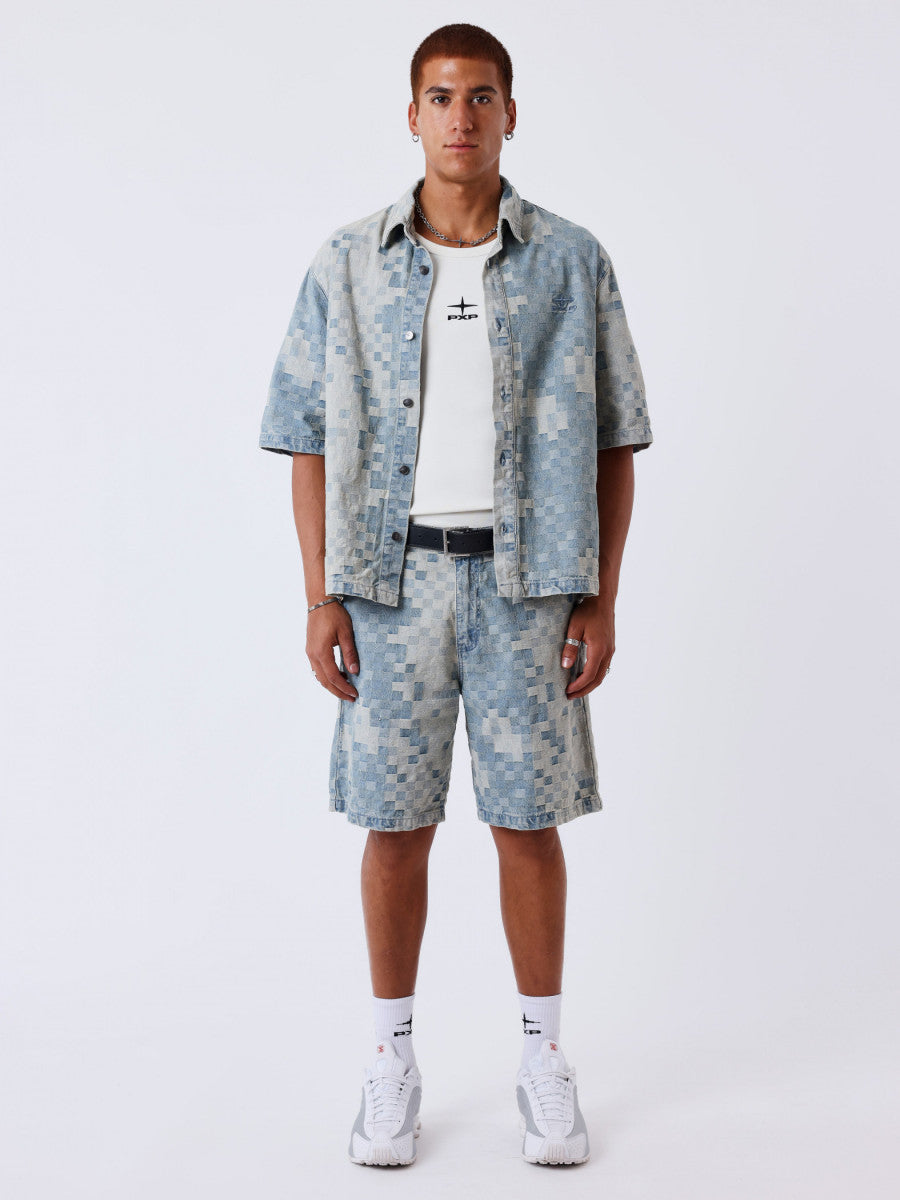 Chemise en Jean Damier Bleu
