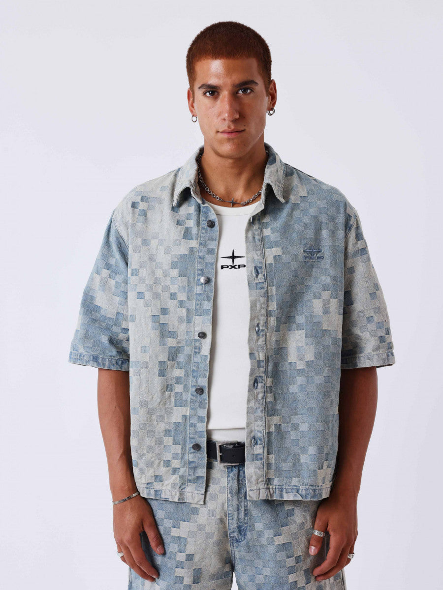 Chemise en Jean Damier Bleu