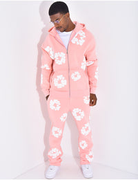 Survêtement Flower Noir/Beige/Rose/Blanc/Kaki