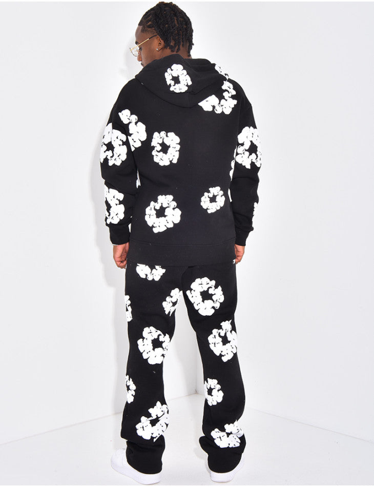 Survêtement Flower Noir/Beige/Rose/Blanc/Kaki