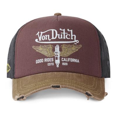 Casquette Von Dutch Trucker Bordeaux/Beige