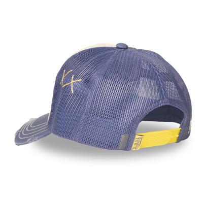 Casquette Trucker Destroy Beige/Bleu