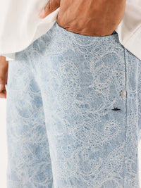 Baggy Motif Vintage Bleu