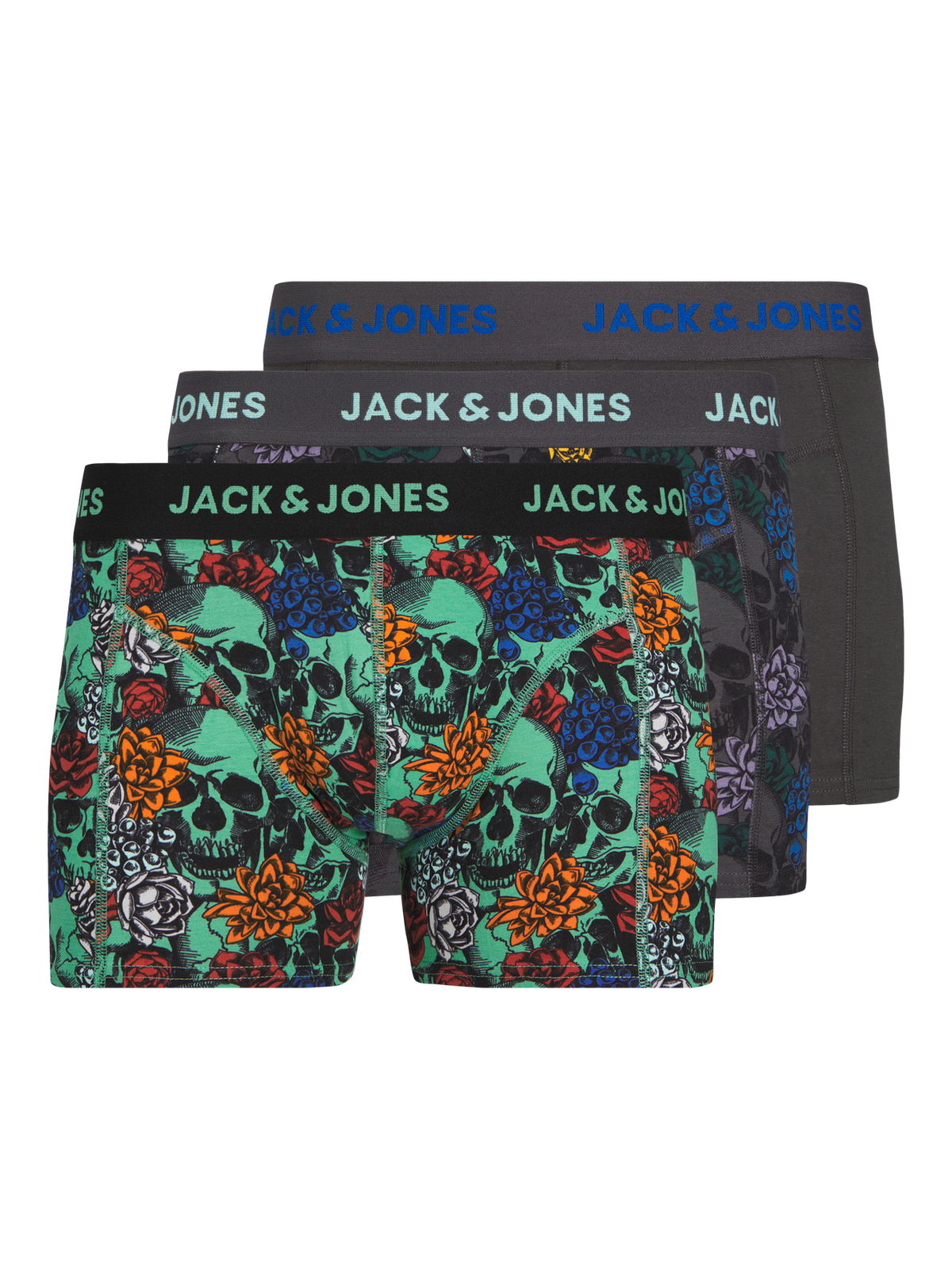 Boxer Pack-3 Print Skull Vert/Gris