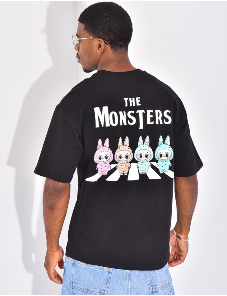 T-shirt Spooky Noir/Blanc/Rose