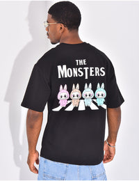 T-shirt Spooky Noir/Blanc/Rose