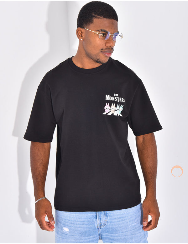 T-shirt Spooky Noir/Blanc/Rose