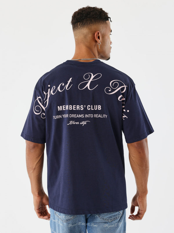 T-shirt Members' Club Marine/Rose